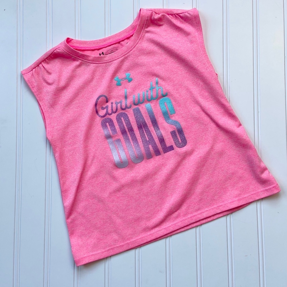 •Underarmour• glitter screen print tee